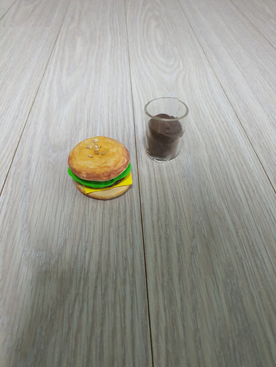 Hamburger 🍔 with clay & Cola soda 🥤 🫧 with silicone tape | Hamburger | Big burger