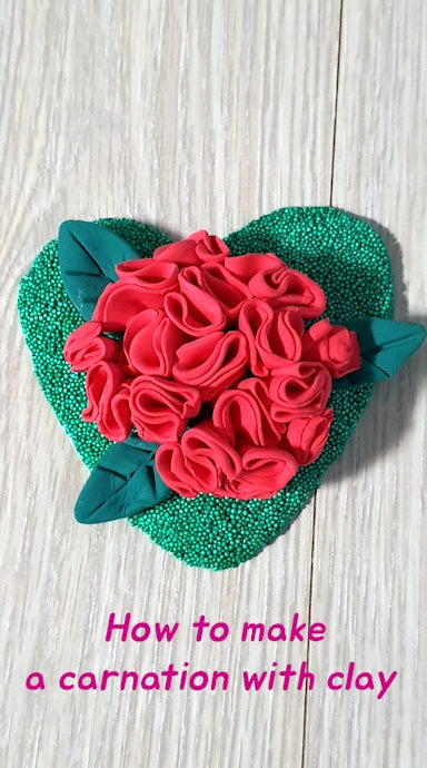 How to make a red carnation with clay 🌺🌸💐🌹