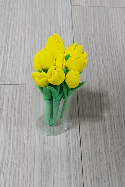 How to make yellow tulip flowers with out of clay 🌷
