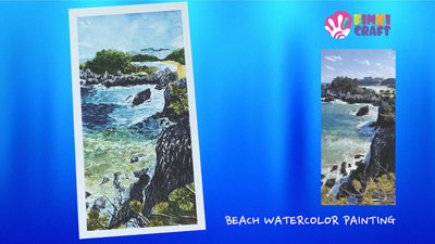 BEACH WATERCOLOR PAINTING 🌊