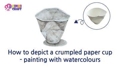 Painting tutorial |  How to depict a crumpled paper cup