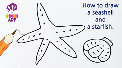 How to draw a seashell and a starfish