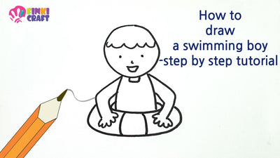 How to draw a swimming boy -step by step tutorial