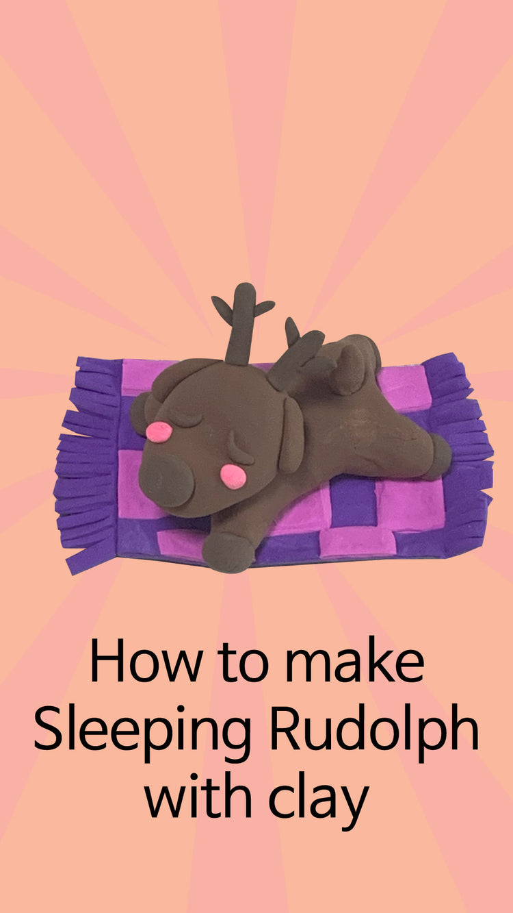 How to make Sleeping Rudolph with clay 🦌🔴🎄⛄ – finkicraft