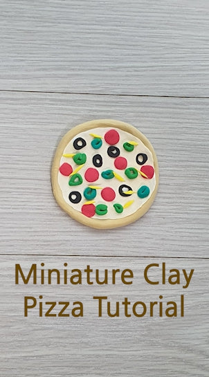Miniature Clay Pizza Tutorial 🍕 | So Real It’ll Make You Hungry! + DIY Pizza Box Template & Folding Tutorial |