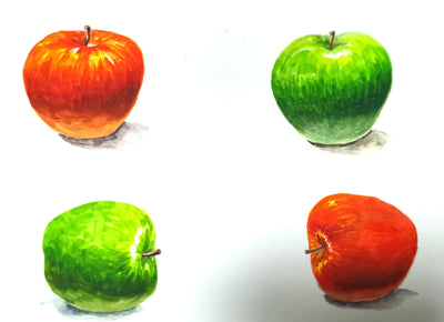 How to paint apples with watecolors 🍎