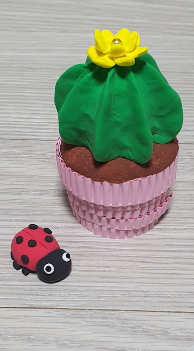 How to make a cactus plant and a ladybug with clay 🌵🐞 (full version)