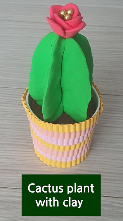 DIY Cactus plant with clay  🌵