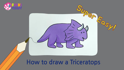 How to draw a Triceratops SUPER EASY!🦖
