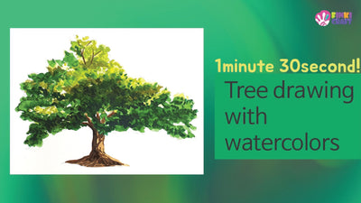 Tree drawing with watercolors 🎨🌳