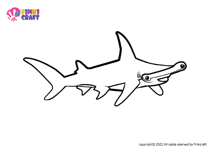 Hammerhead Shark line art image Digital EPS, AI file, Printable image