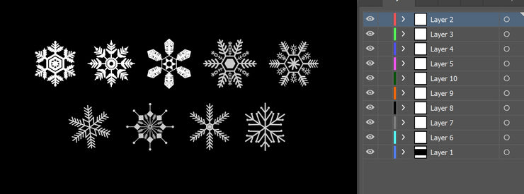 Snowflake, Winter, Christmas, Digital EPS, AI file