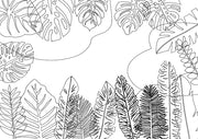 Tropical leaves and Set of tropical leaves Illustration, Colorful Tropical leaves, Tropical leaves black vector silhouettes on white, Digital EPS, AI file